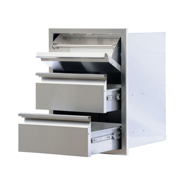 Triple Access Drawer With Paper Towel Holder